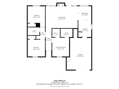 Living area at 18507 Lake Terrace DR - 3 bed 2 bath home