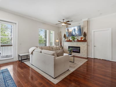 Living area at 1900 Barton Springs Rd Unit #2026 - 2 bed 2 bath home