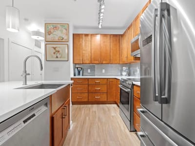 Primary bedroom at 1900 Barton Springs Rd Unit #3031 - 1 bed 1 bath home