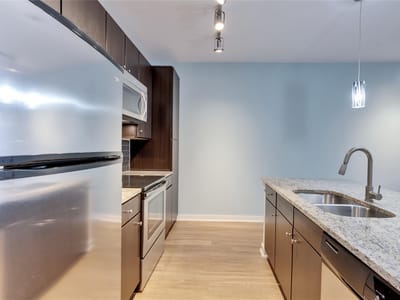 Primary bedroom at 1900 Barton Springs RD Unit #3039 - 1 bed 1 bath home