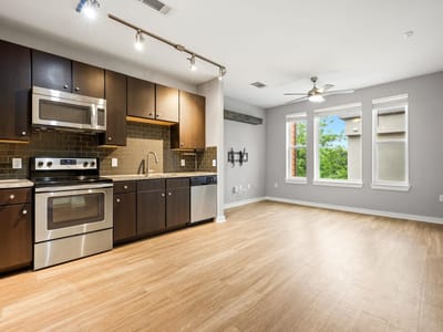 Kitchen at 1900 Barton Springs RD Unit #5015 - Zilkr/Pk Condo, Austin, TX
