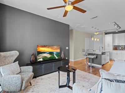 Primary bedroom at 1900 Barton Springs Rd Unit #5027 - 2 bed 2 bath home