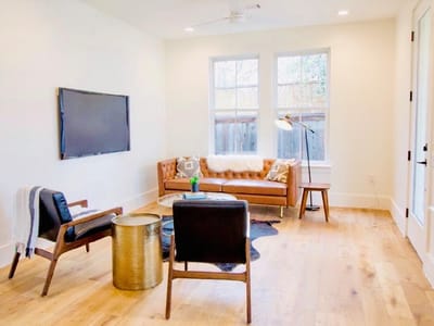 Living area at 1903 B W 30th St - 2 bed 1 bath home