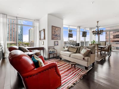 Primary bedroom at 200 Congress Ave Unit #11F - 2 bed 2 bath home