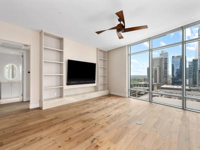 Primary bedroom at 200 Congress Ave Unit #15E - 2 bed 2 bath home