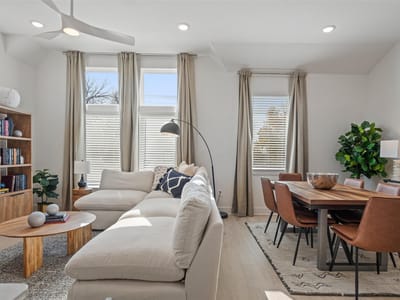 Living area at 200 W 56th ST Unit #7104 - 3 bed 3 bath home