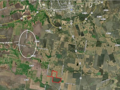 Aerial view - 2005 County Road 405 Aerial view with Large acreage property at 2005 County Road 405 - WARREN, Taylor, TX