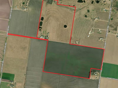 Aerial view - 2005 County Road 405 Aerial view with Large acreage property at 2005 County Road 405 - WARREN, Taylor, TX