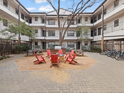 Primary bedroom at 203 E 31st St Unit #308 - 2 bed 2 bath home