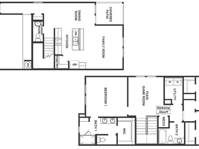 Living area at 208 Flying Tiger TRL - 3 bed 2 bath home