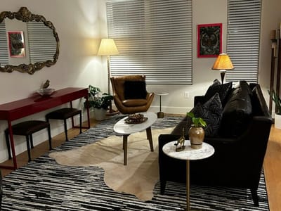 Primary bedroom at 2108 Rosewood Ave Unit #B - 2 bed 2 bath home