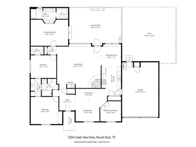 Primary bedroom at 2204 Creekview DR - 3 bed 2 bath home