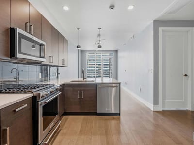 Primary bedroom at 222 West Ave Unit #2207 - 1 bed 1 bath home