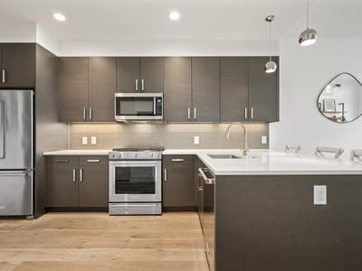 Primary bedroom at 222 West Ave Unit #2507 - 1 bed 1 bath home