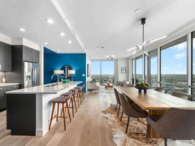 Living area at 222 West Ave Unit #2802 - 2 bed 2 bath home