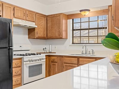 Primary bedroom at 2301 Lawnmont Ave Unit #1 - 2 bed 2 bath home