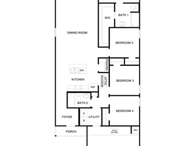 Living area at 241 Howard Dr - 4 bed 2 bath home