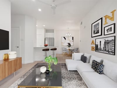 Living area at 2450 Wickersham Ln Unit #1307 - 1 bed 1 bath home