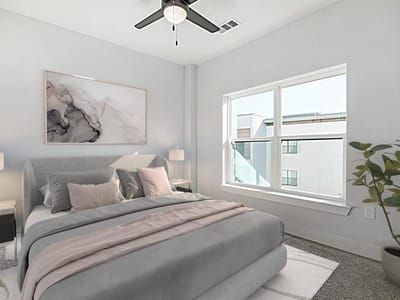 Primary bedroom at 2500 Longview St Unit #501 - 1 bed 1 bath home