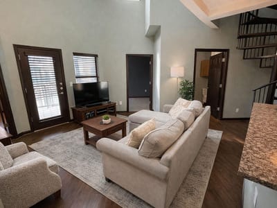 Living area at 2502 Leon St Unit #505 - 3 bed 2 bath home