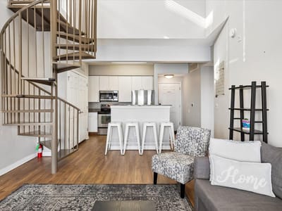 Living area at 2502 Leon St Unit #506 - 3 bed 2 bath home