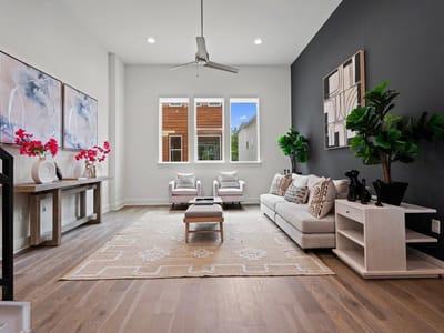 Living area at 2505 Bluebonnet Ave Unit #4 - 2 bed 2 bath home
