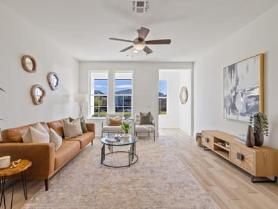 Living area at 2508 Simond Ave Unit #C - 2 bed 2 bath home