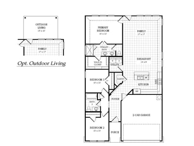 Living area at 25608 Wheat Seed Ln - 3 bed 2 bath home