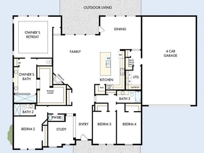 Living area at 2824 Redwood GRV - 4 bed 3 bath home