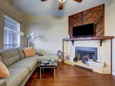 Primary bedroom at 2901 San Jacinto Blvd Unit #204 - 1 bed 1 bath home
