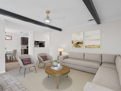 Living area at 2907 Pearl ST Unit #102 - 2 bed 2 bath home