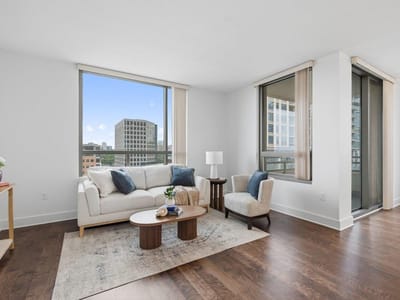 Living area at 300 Bowie ST Unit #1101 - 2 bed 2 bath home