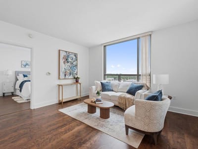 Primary bedroom at 300 Bowie ST Unit #1101 - 2 bed 2 bath home