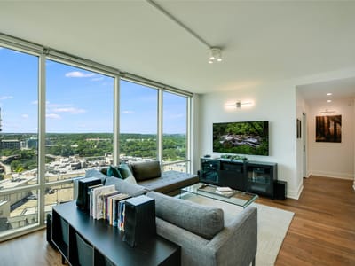 Living area at 300 Bowie ST Unit #1403 - 2 bed 3 bath home