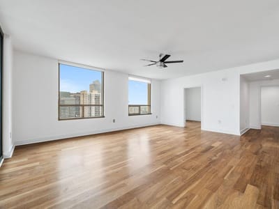 Primary bedroom at 300 Bowie St Unit #2701 - 3 bed 3 bath home