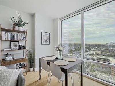Primary bedroom at 300 Bowie ST Unit #2706 - 1 bed 1 bath home