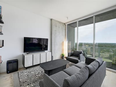 Living area at 301 West Ave Unit #2201 - 2 bed 2 bath home