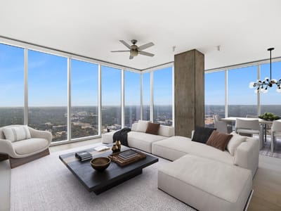 Living area at 301 West Ave Unit #4607 - 2 bed 2 bath home