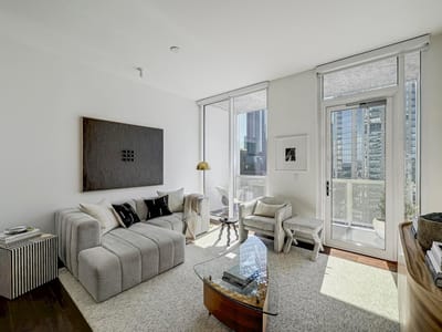 Primary bedroom at 301 West Ave Unit #2105 - 2 bed 1 bath home