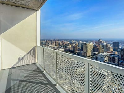 Primary bedroom at 301 West Ave Unit #4504 - 1 bed 1 bath home