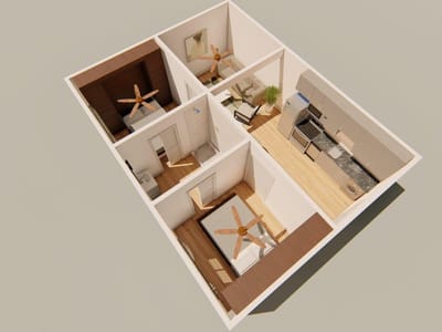 Living area at 306 E 30th St Unit #3 - 2 bed 1 bath home