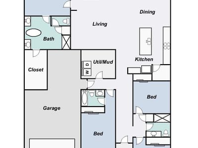 Primary bedroom at 309 Wagon Spoke WAY - 4 bed 3 bath home