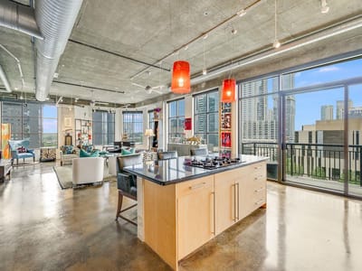 Living area at 311 W 5th St Unit #1002 - 2 bed 2 bath home