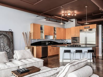 Kitchen at 311 W 5TH St Unit #703 - 1 bed 1 bath home