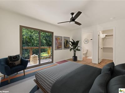 Primary bedroom at 313 Mill St - A M Ramsay, San Marcos, TX
