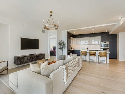 Primary bedroom at 313 W 17th St Unit #1404 - 2 bed 2 bath home