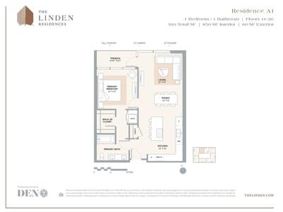 Primary bedroom at 313 W 17th St Unit #1703 - 1 bed 1 bath home