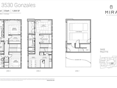 Primary bedroom at 3530 Gonzales ST Unit #A - 3 bed 3 bath home