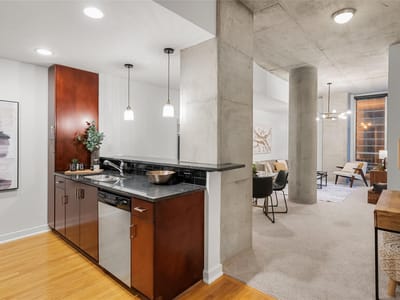 Kitchen at 360 Nueces St Unit #1112 - 1 bed 1 bath home