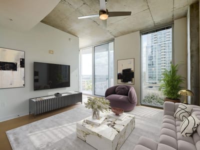 Kitchen at 360 Nueces ST Unit #1208 - 1 bed 1 bath home